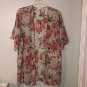 Kaileigh Floral Kimono Top - Pink and Green